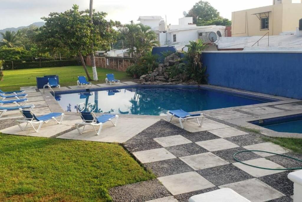 Magnifico Departamento, Cocina Equipada, 2 Recamaras 2 Banos , Hasta 6 Personas, 3 Albercas, Playa A 50 Mts Wifi, Aire Acondicionado Lägenhet Manzanillo Exteriör bild