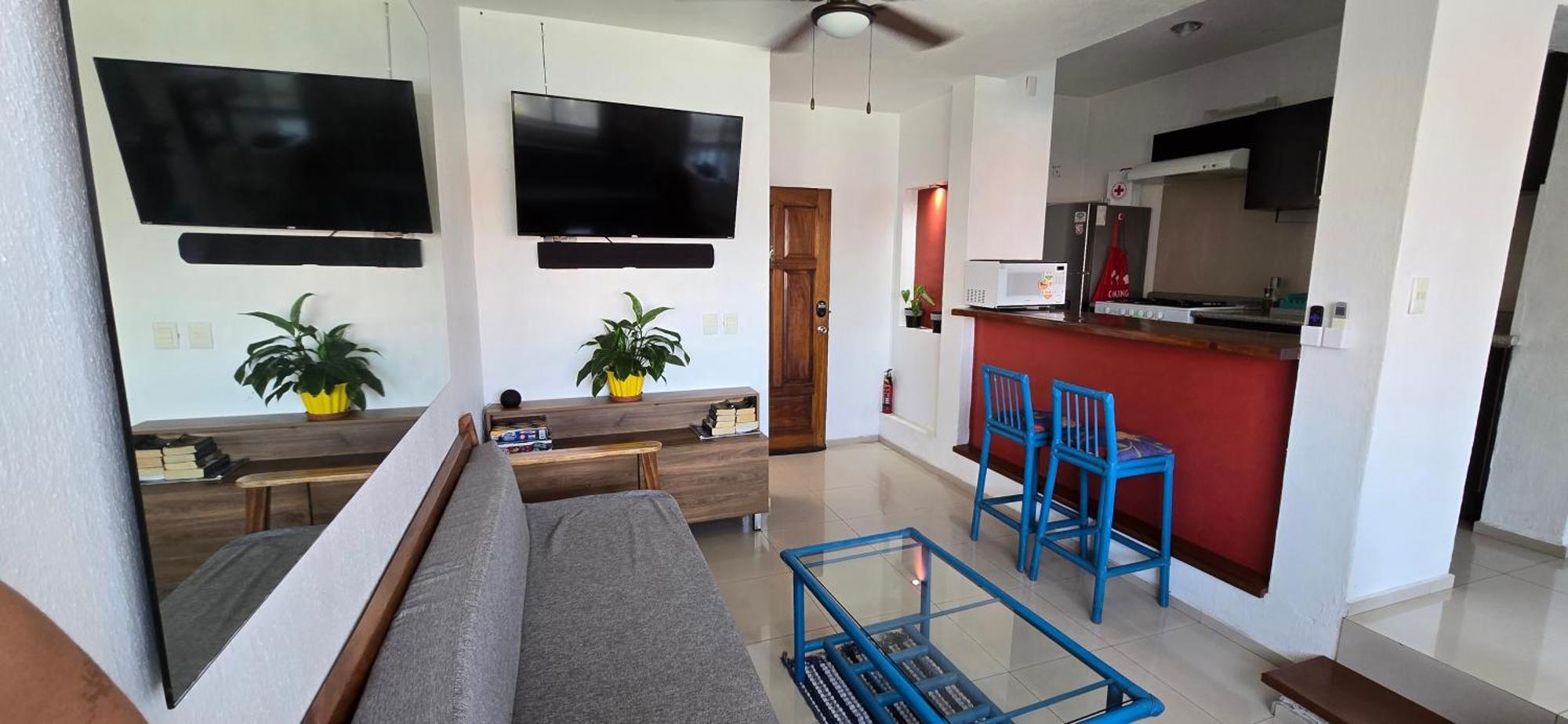 Magnifico Departamento, Cocina Equipada, 2 Recamaras 2 Banos , Hasta 6 Personas, 3 Albercas, Playa A 50 Mts Wifi, Aire Acondicionado Lägenhet Manzanillo Exteriör bild